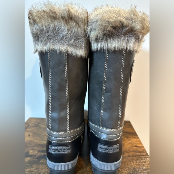 London Fog Women’s Melton 2 Black/Gray Snowboot NWT Sizes 7&8 available - Picture 6 of 11